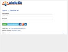 Tablet Screenshot of manage.voicemailtel.com